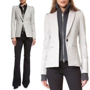 Veronica Beard Bodega Grey Chevron Knit Blazer Jacket in Gray - Size 6